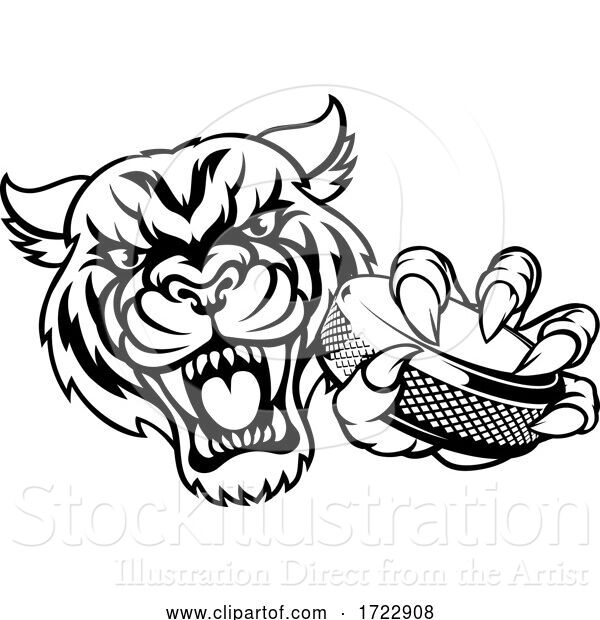 Vector Illustration of Tiger Ice Hockey Player Animal Sports Mascot