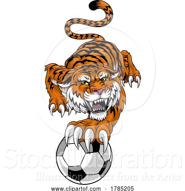 Vector Illustration of Tiger Soccer Football Animal Sports Team Mascot