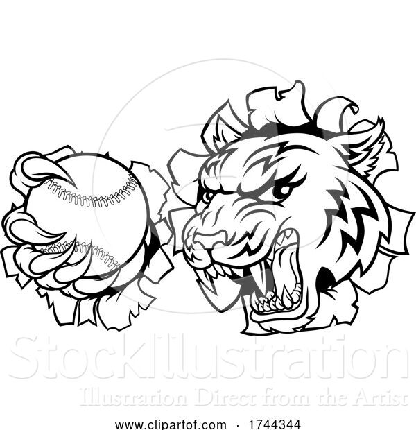 Vector Illustration of Tiger Tennis Player Animal Sports Mascot