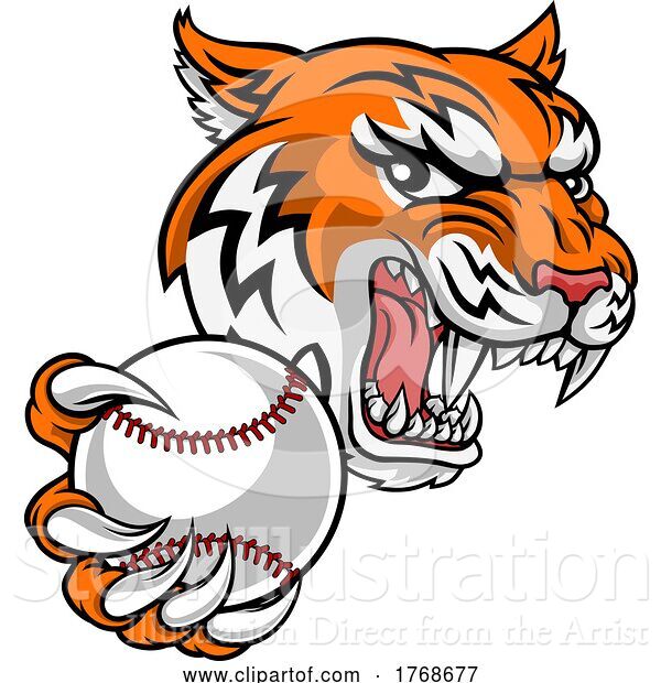 Vector Illustration of Tiger Tennis Player Animal Sports Mascot