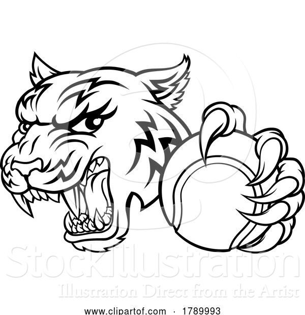 Vector Illustration of Tiger Tennis Player Animal Sports Mascot