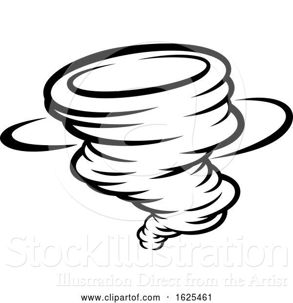 Vector Illustration of Tornado Twister Cyclone or Hurricane Icon Concept