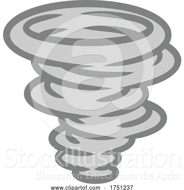 Vector Illustration of Tornado Twister Hurricane or Cyclone Icon Concept
