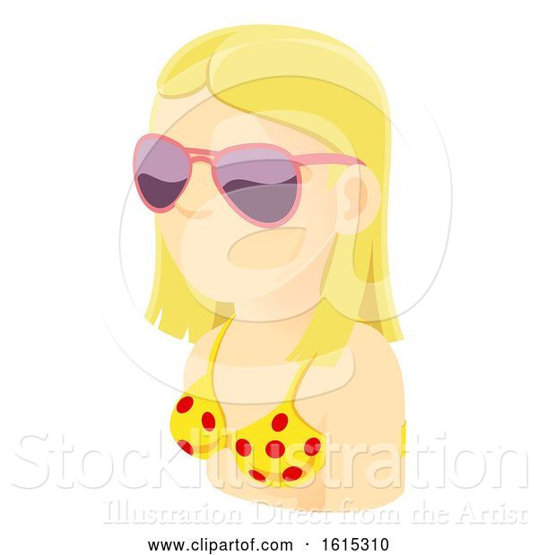 Vector Illustration of Tourist Lady Avatar People Icon