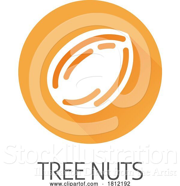 Vector Illustration of Tree Nut Almond Food Allergen Allergy Icon Concept