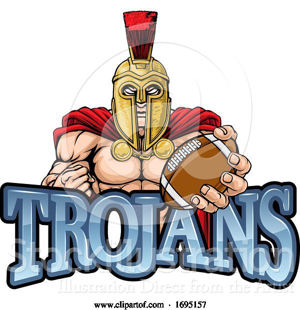 Vector Illustration of Trojan Spartan American Football Sports Mascot