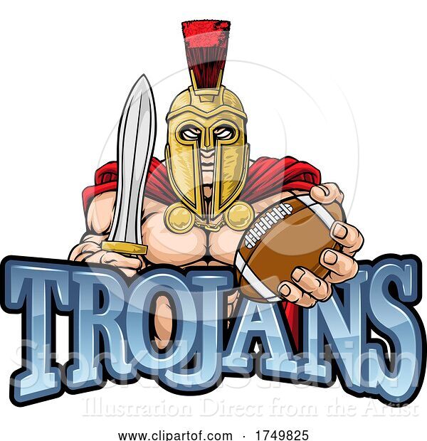 Vector Illustration of Trojan Spartan American Football Sports Mascot