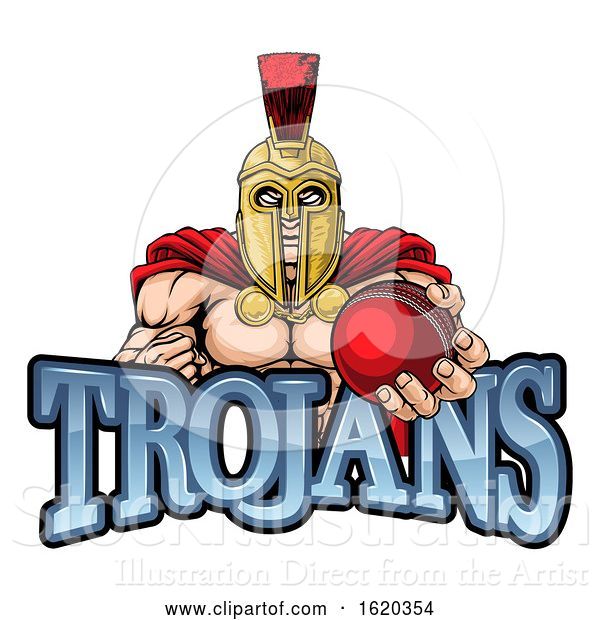 Vector Illustration of Trojan Spartan Cricket Sports Mascot