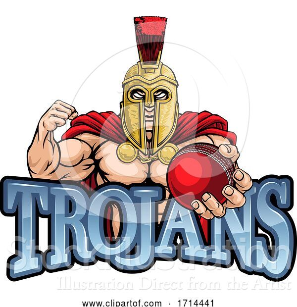 Vector Illustration of Trojan Spartan Cricket Sports Mascot
