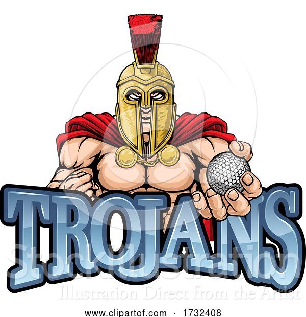 Vector Illustration of Trojan Spartan Golf Sports Mascot