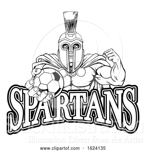 Vector Illustration of Trojan Spartan Soccer Football Sports Mascot