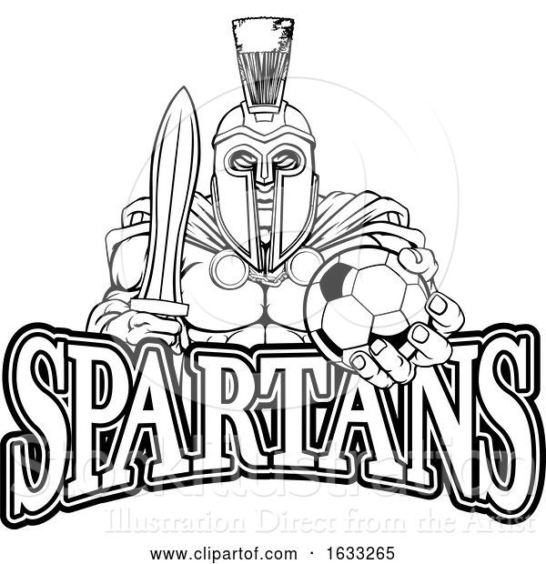 Vector Illustration of Trojan Spartan Soccer Football Sports Mascot