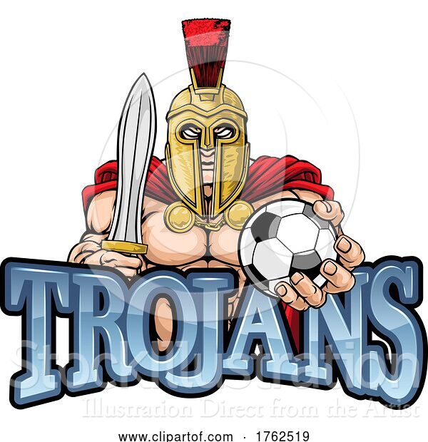 Vector Illustration of Trojan Spartan Soccer Football Sports Mascot