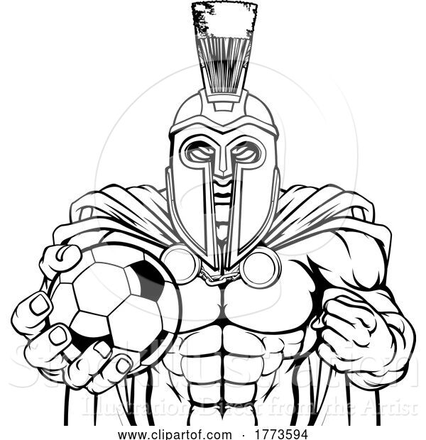 Vector Illustration of Trojan Spartan Soccer Football Sports Mascot