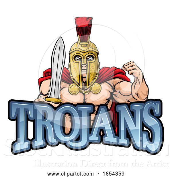 Vector Illustration of Trojan Spartan Sports Mascot