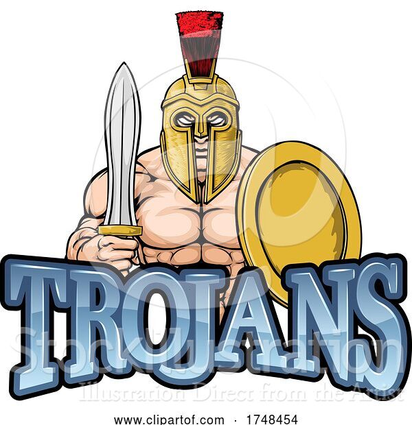 Vector Illustration of Trojan Sports Mascot