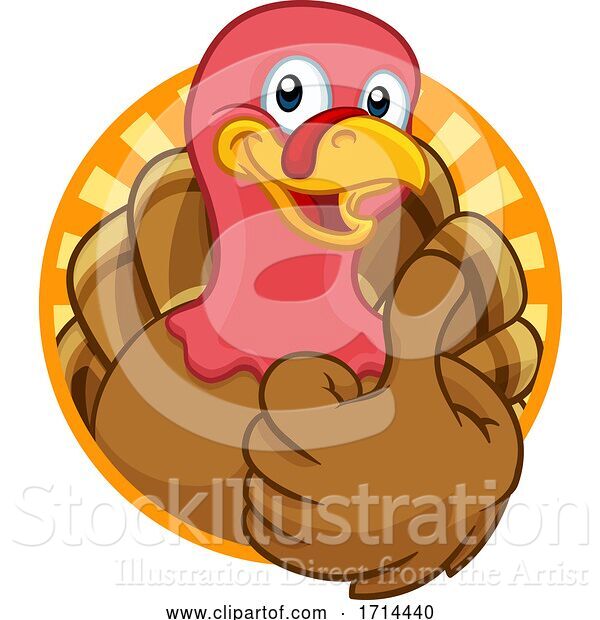 Vector Illustration of Turkey Thanksgiving or Christmas Character