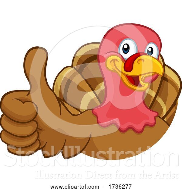 Vector Illustration of Turkey Thanksgiving or Christmas Character