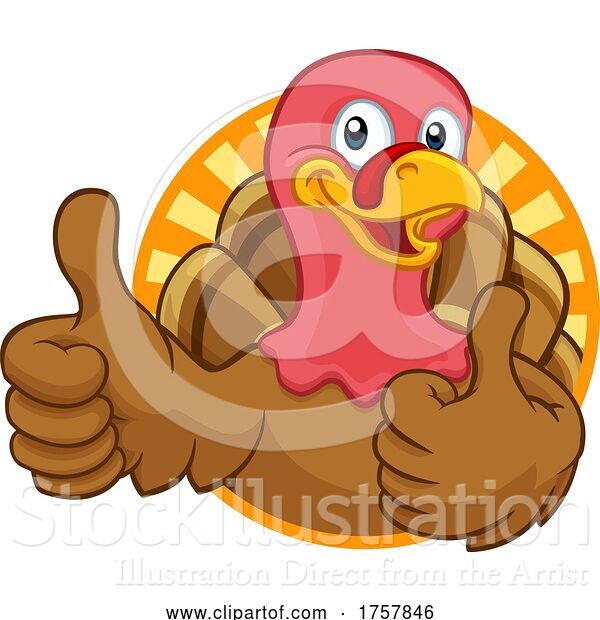 Vector Illustration of Turkey Thanksgiving or Christmas Character