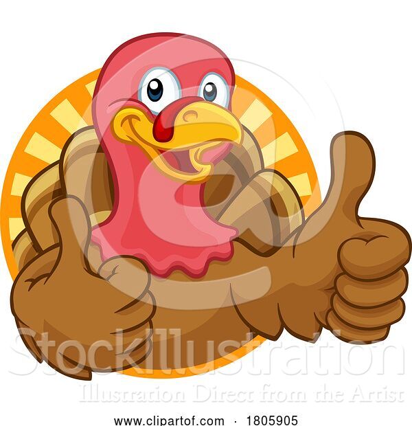 Vector Illustration of Turkey Thanksgiving or Christmas Character
