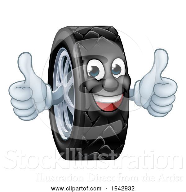 Vector Illustration of Tyre Car Mechanic Service Mascot