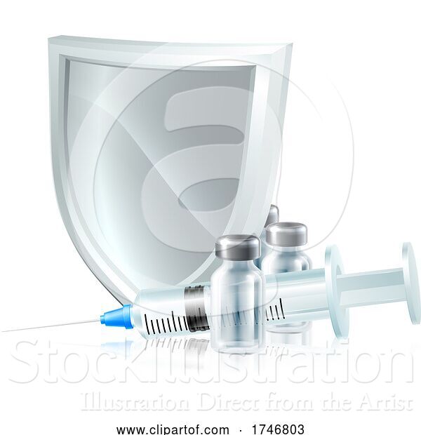 Vector Illustration of Vaccine Immunisation Syringe Medical Concept