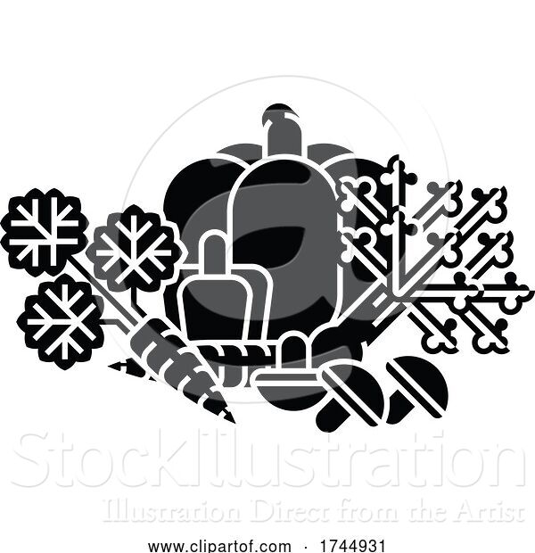 Vector Illustration of Vegetable Sign Label Icon Concept