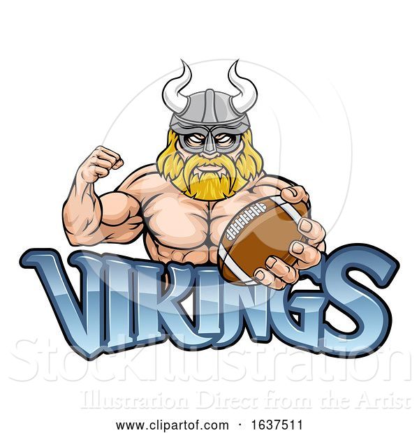 Vector Illustration of Viking American Football Sports Mascot