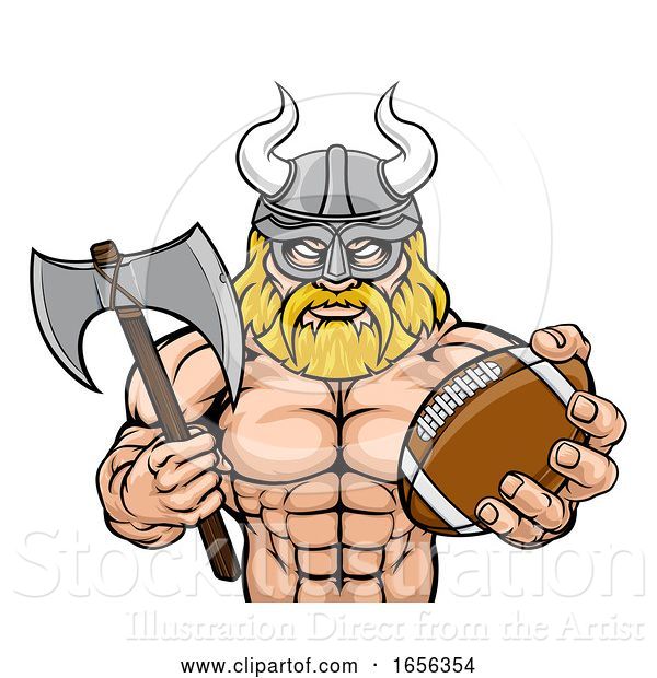 Vector Illustration of Viking American Football Sports Mascot