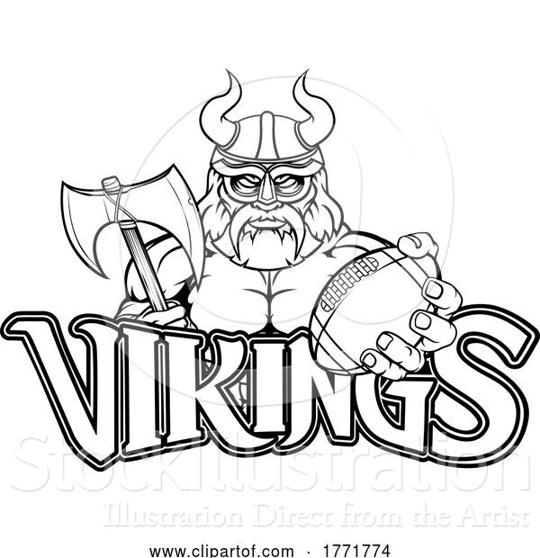 Vector Illustration of Viking American Football Sports Mascot