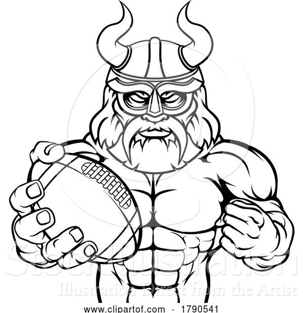 Vector Illustration of Viking American Football Sports Mascot