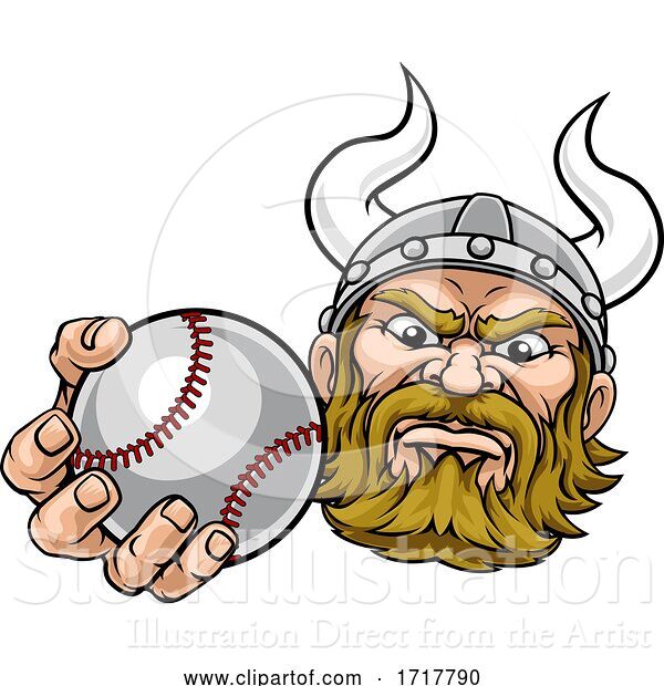 Vector Illustration of Viking Baseball Ball Sports Mascot