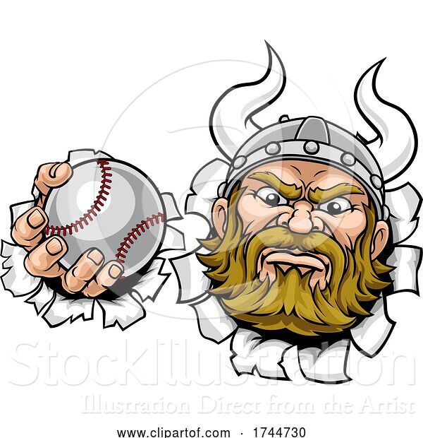 Vector Illustration of Viking Baseball Ball Sports Mascot