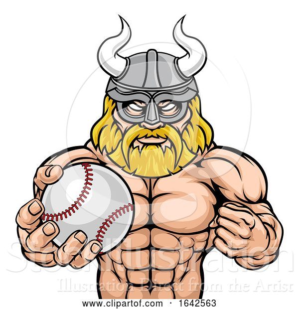 Vector Illustration of Viking Baseball Sports Mascot