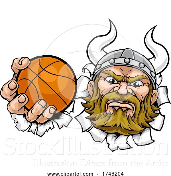 Vector Illustration of Viking Basketball Ball Sports Mascot
