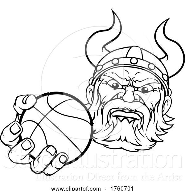 Vector Illustration of Viking Basketball Ball Sports Mascot