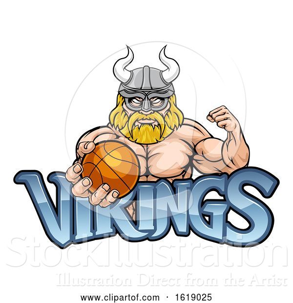 Vector Illustration of Viking Basketball Sports Mascot