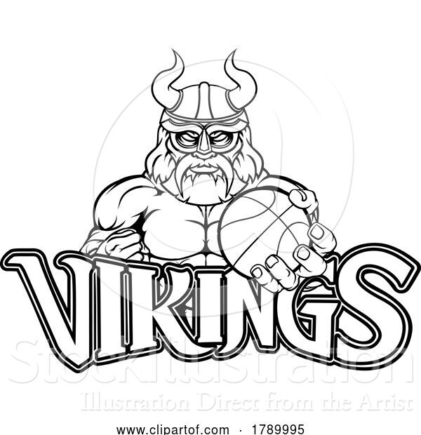 Vector Illustration of Viking Basketball Sports Mascot
