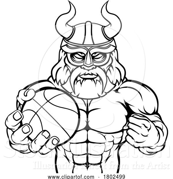 Vector Illustration of Viking Basketball Sports Mascot