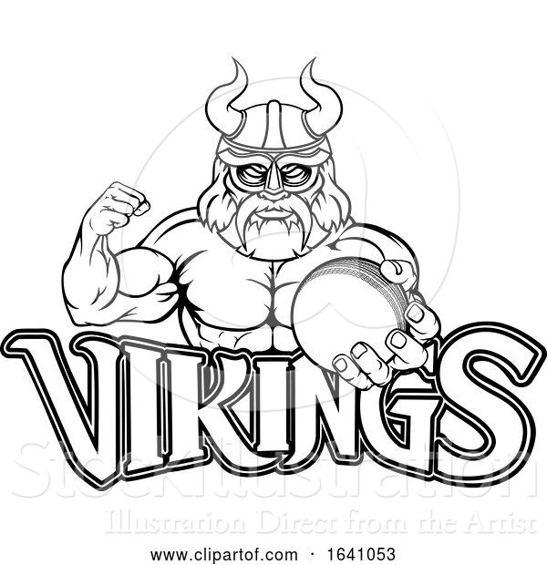 Vector Illustration of Viking Cricket Sports Mascot