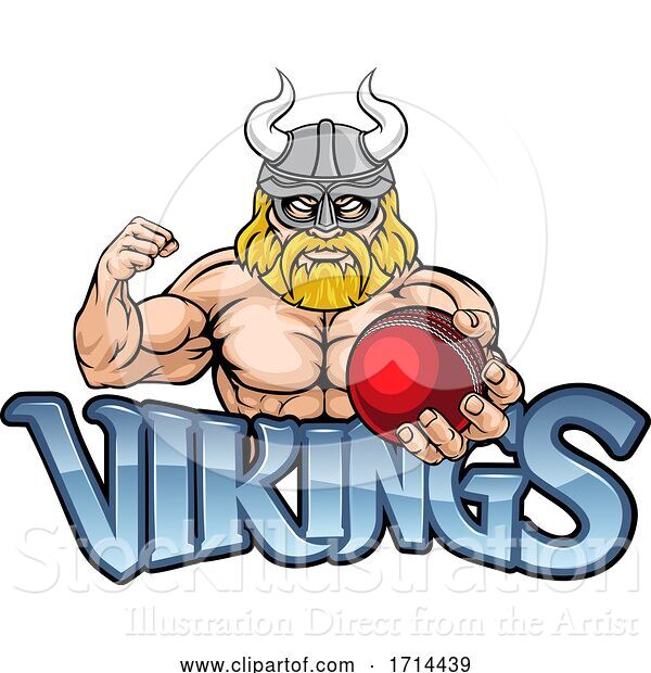 Vector Illustration of Viking Cricket Sports Mascot