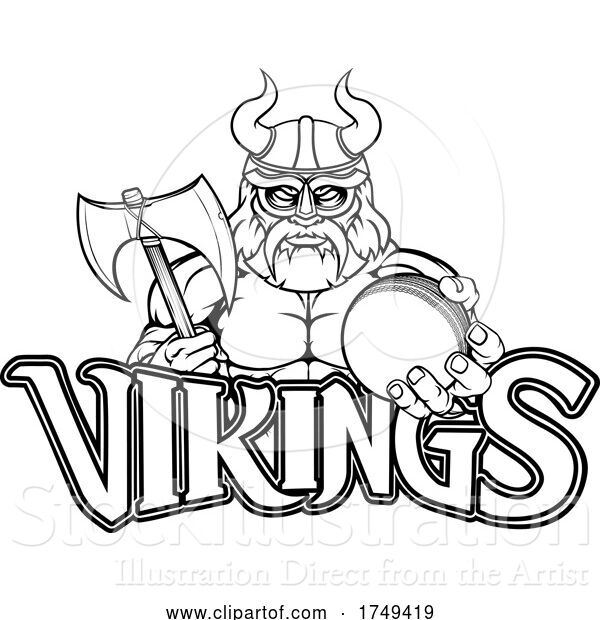 Vector Illustration of Viking Cricket Sports Mascot