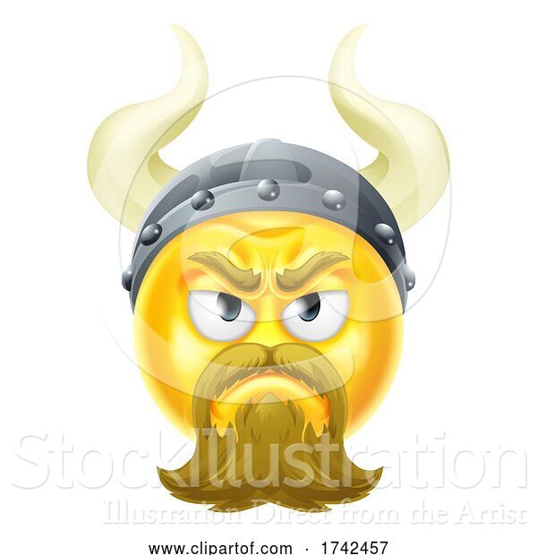 Vector Illustration of Viking Emoticon Face Icon