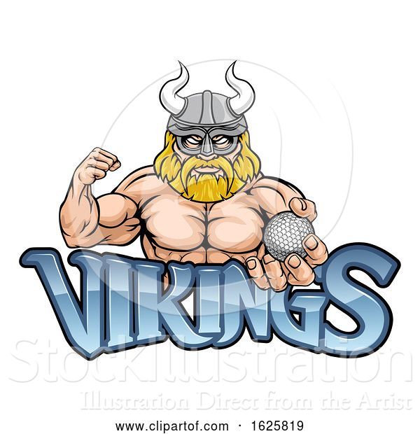 Vector Illustration of Viking Golf Sports Mascot