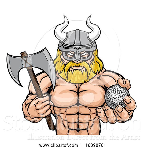Vector Illustration of Viking Golf Sports Mascot