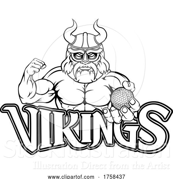 Vector Illustration of Viking Golf Sports Mascot