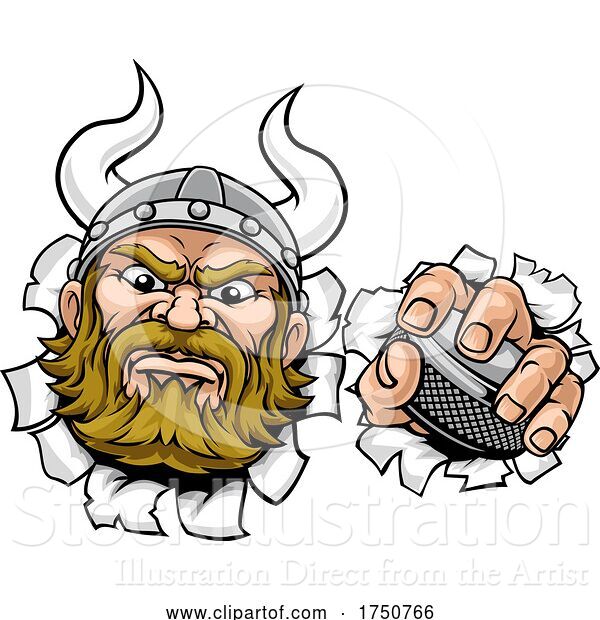 Vector Illustration of Viking Ice Hockey Sports Mascot