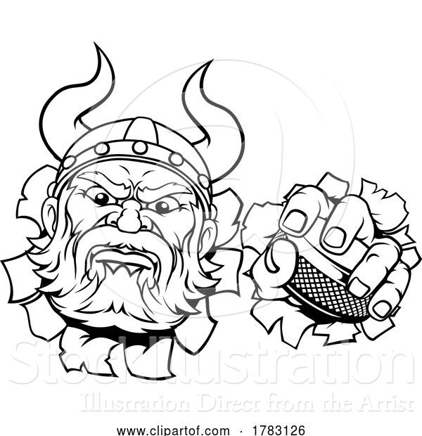 Vector Illustration of Viking Ice Hockey Sports Mascot