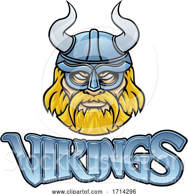 Vector Illustration of Viking Mascot Warrior Sign Graphic
