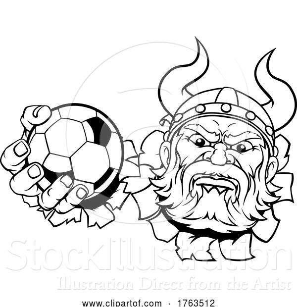 Vector Illustration of Viking Soccer Football Ball Sports Mascot